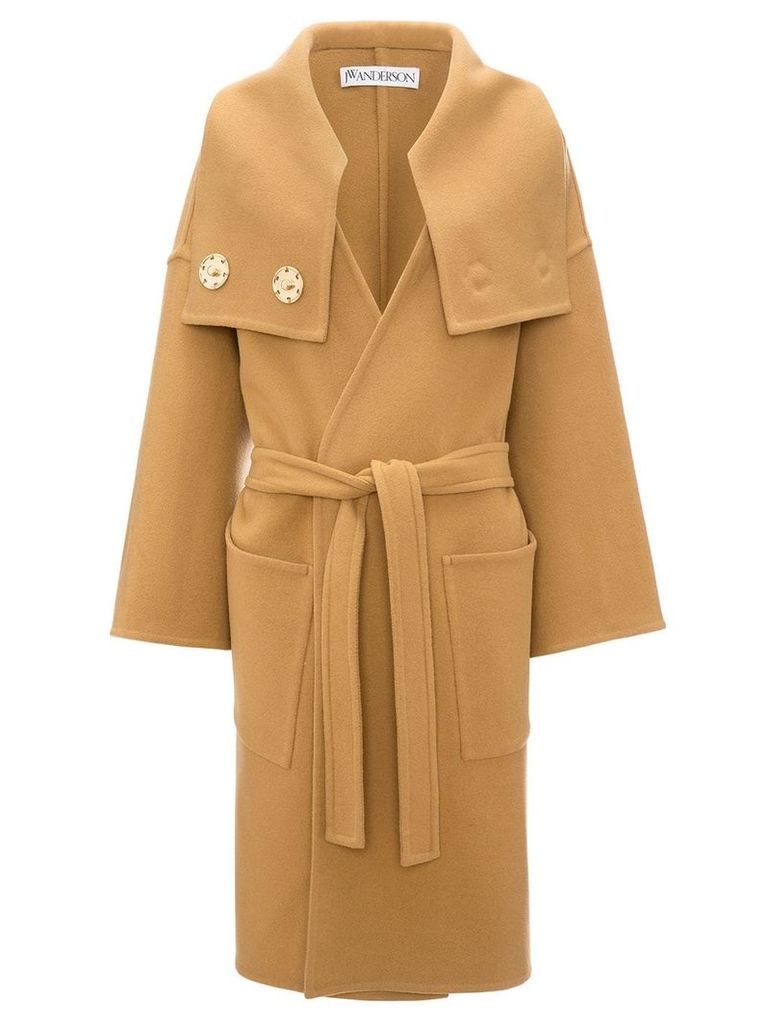 JW Anderson wrap coat with oversized collar - Brown