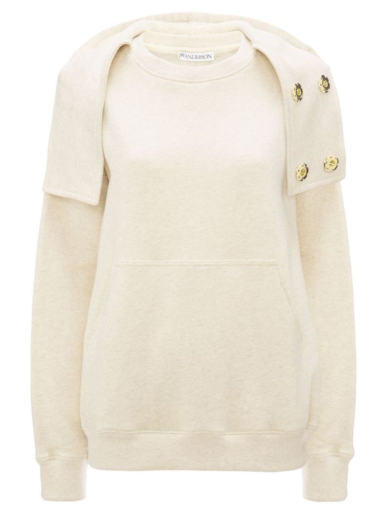 JW Anderson fold-over neck hoodie - Yellow