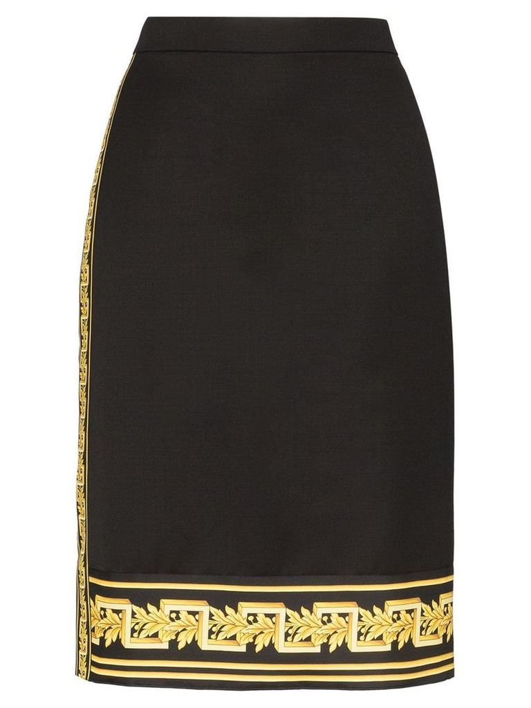 Versace Baroque panel fitted skirt - Black
