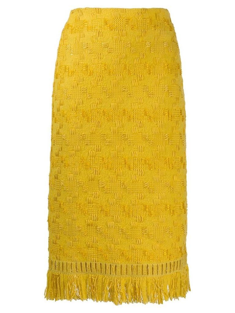 Ermanno Scervino geometric embroidery skirt - Yellow