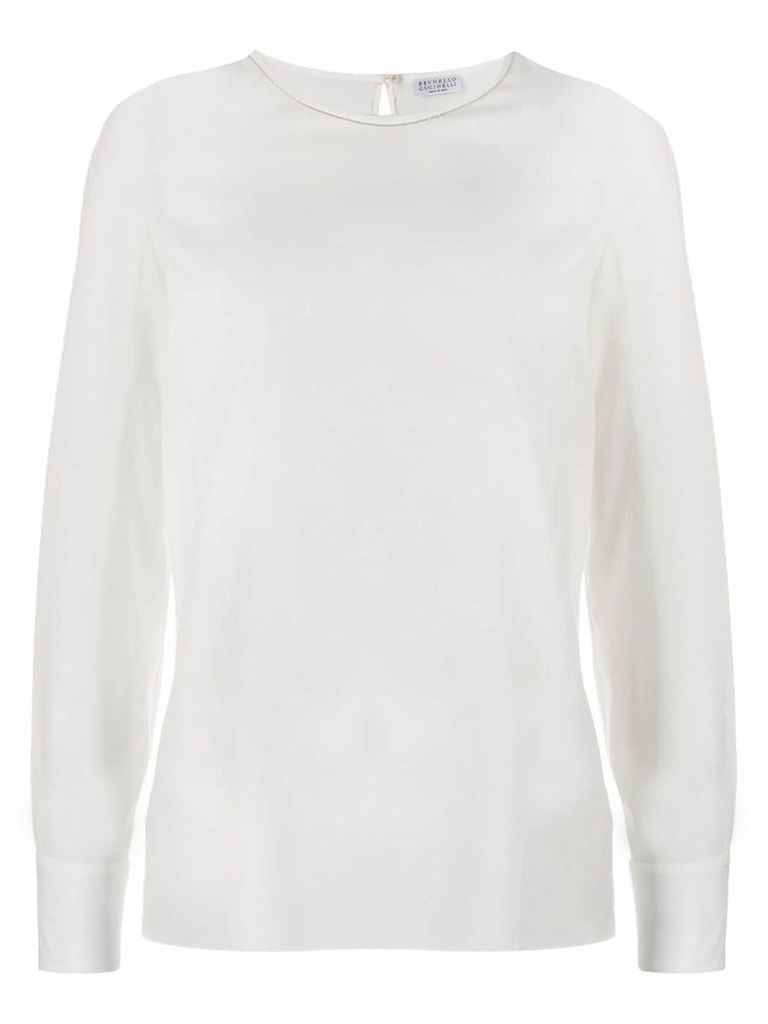 Brunello Cucinelli crepe blouse - White