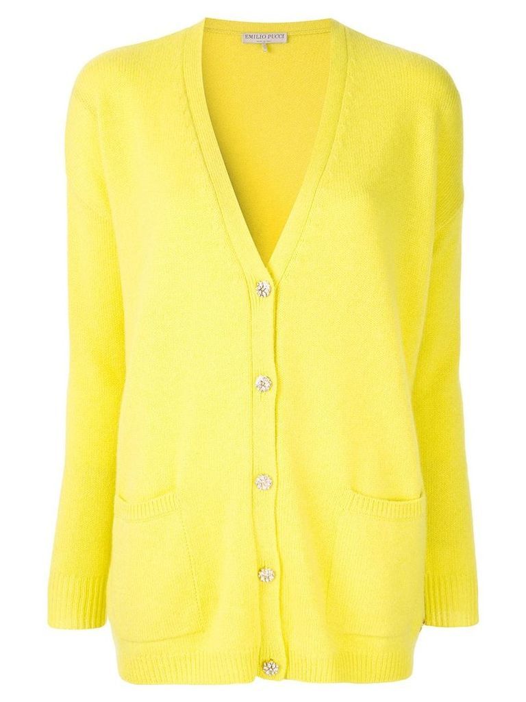 Emilio Pucci embellished button-up cardigan - Yellow