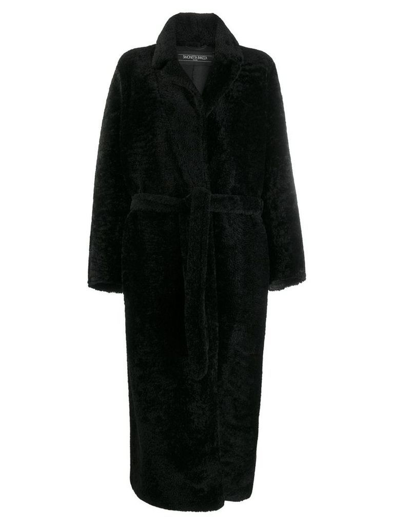 Simonetta Ravizza shearling long coat - Black
