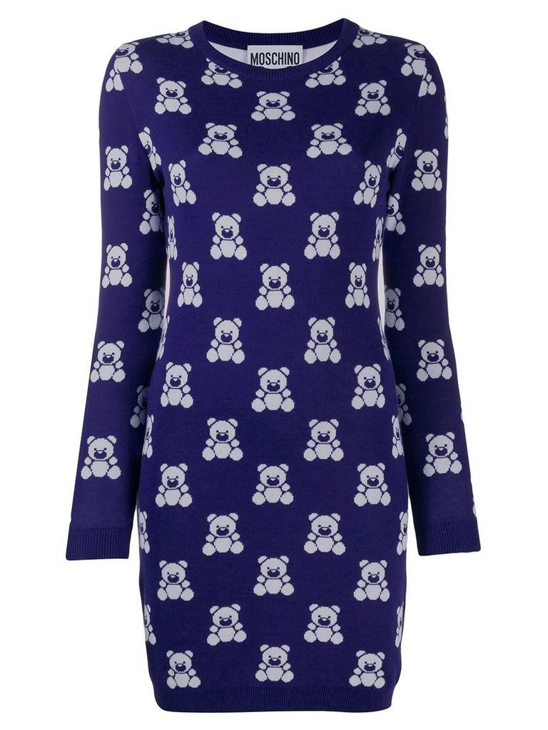 Moschino Teddy Bear short sweater dress - Blue