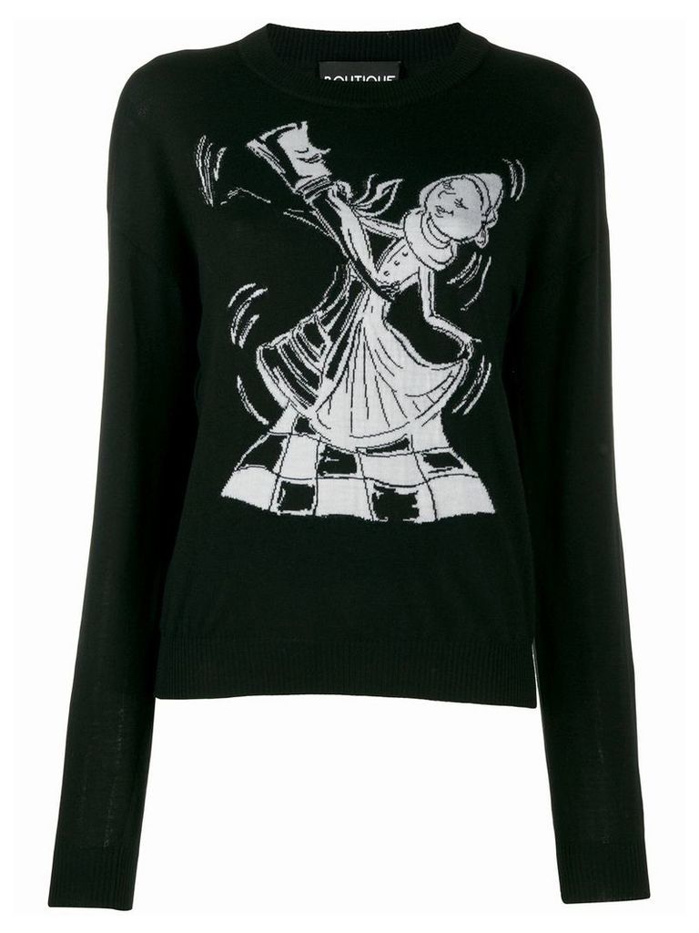 Boutique Moschino Chess Dancers extrafine wool sweater - Black