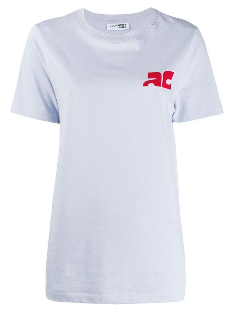 Courrèges printed logo T-shirt - Blue