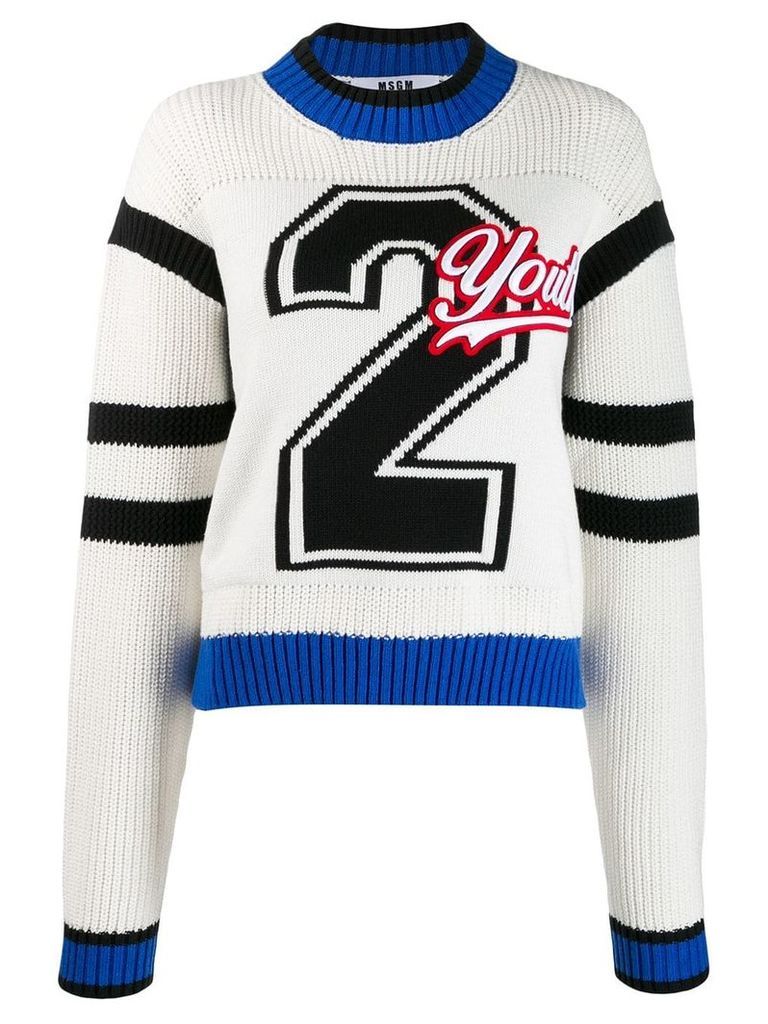 MSGM Youth patch jumper - White