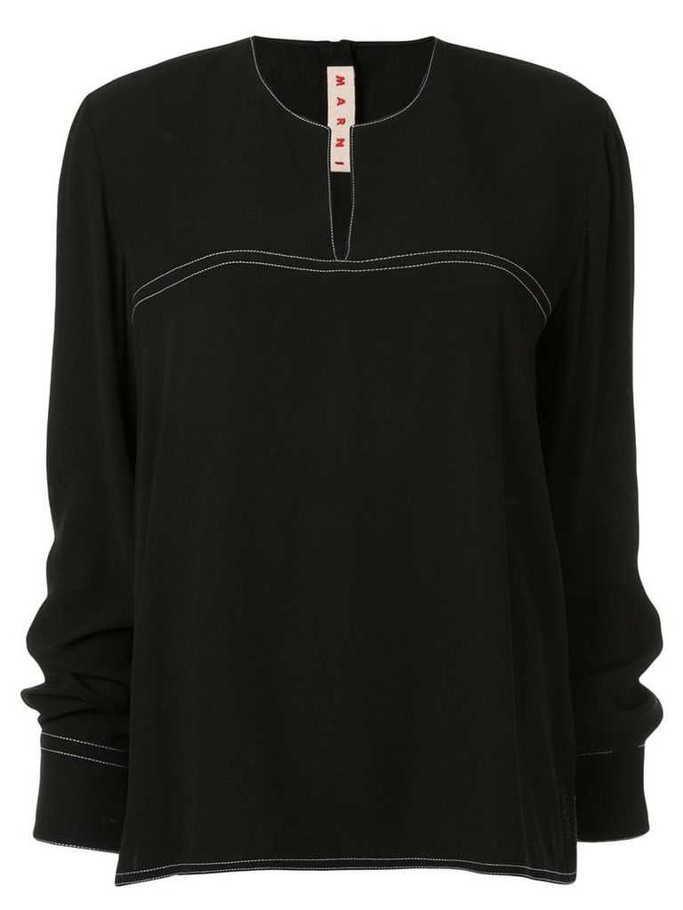 Marni long-sleeve flared blouse - Black