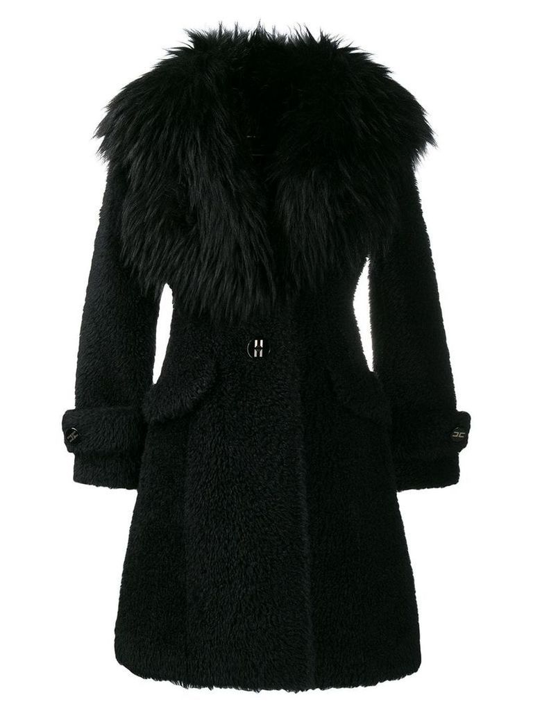 Elisabetta Franchi faux fur coat - Black
