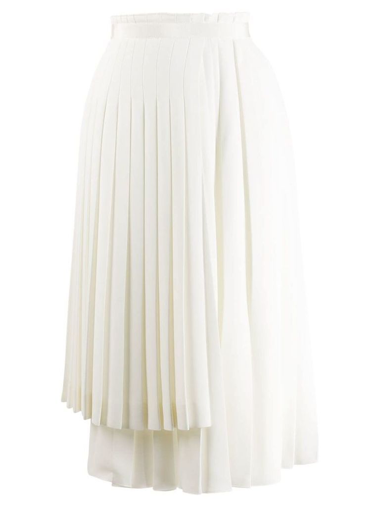 Ermanno Scervino asymmetric pleated midi skirt - White