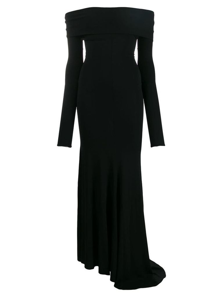 Alexandre Vauthier bardot long sleeve evening dress - Black