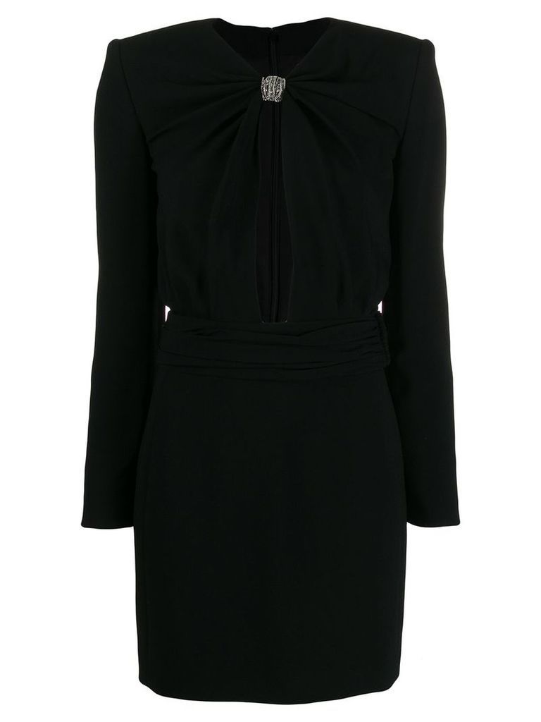 Saint Laurent embellished cut out mini dress - Black