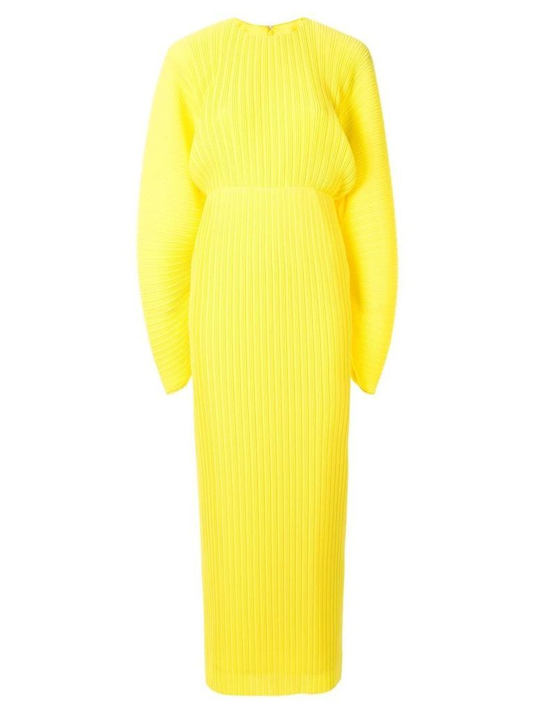Solace London long-sleeve pleated dress - Yellow