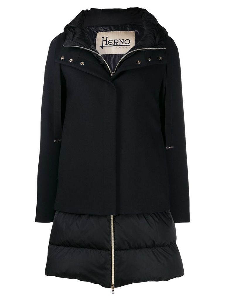 Herno layered hooded coat - Black