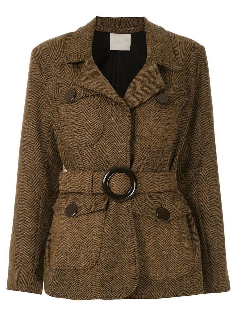 Framed London coat - Brown