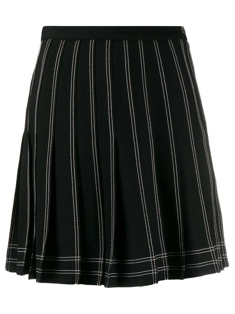 Off-White contrast stitch pleated skirt - Black