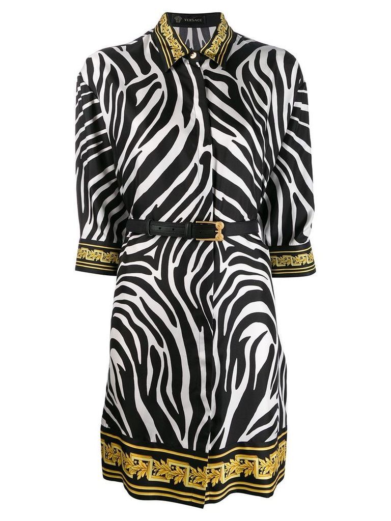 Versace zebra print shirt dress - Black