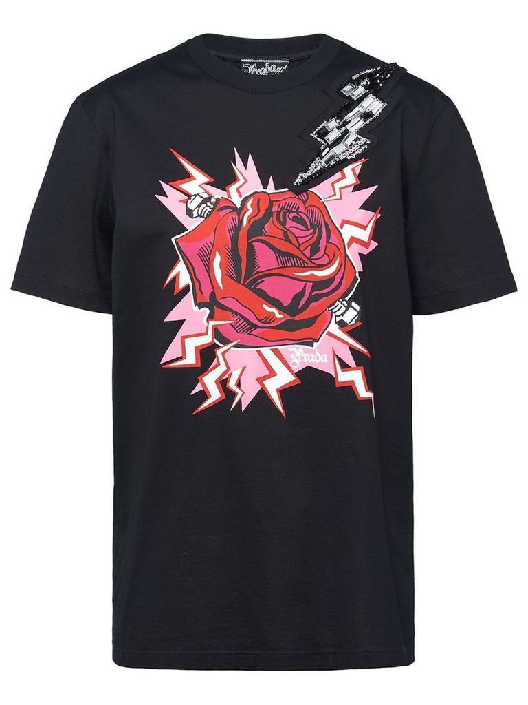 Prada thunder rose T-shirt - Black