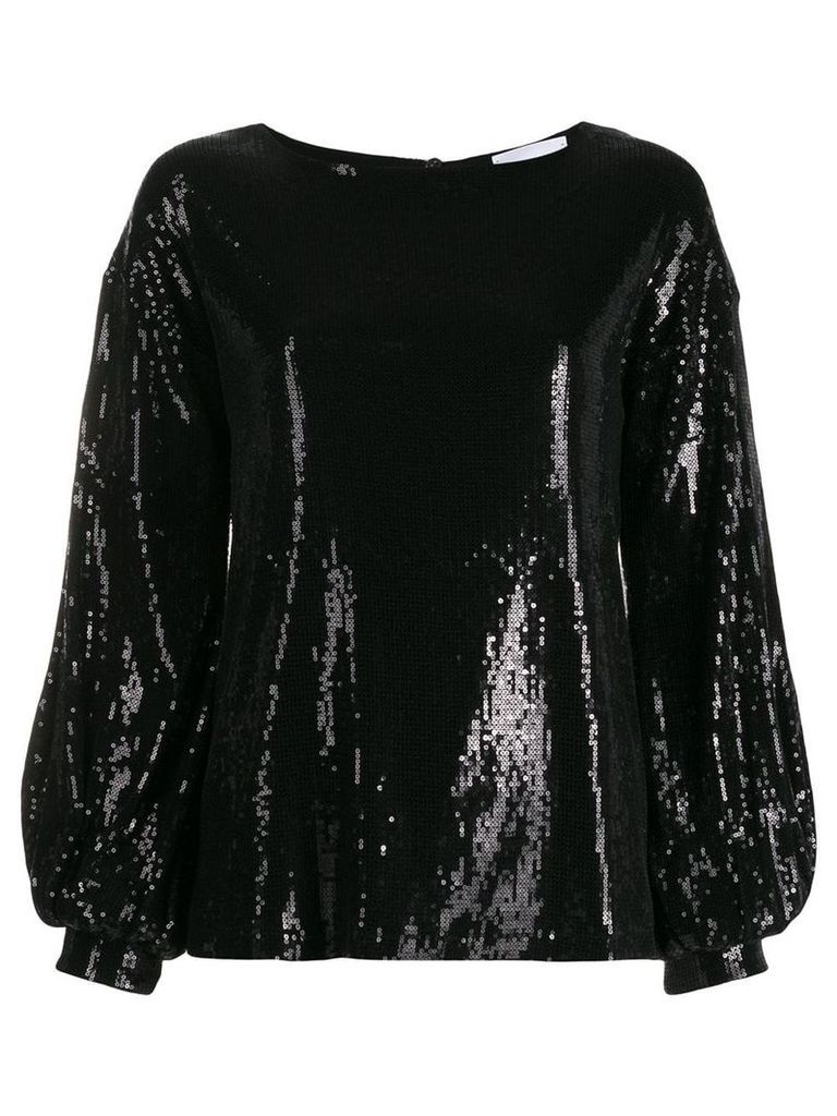 Dondup sequinned puff-sleeve blouse - Black