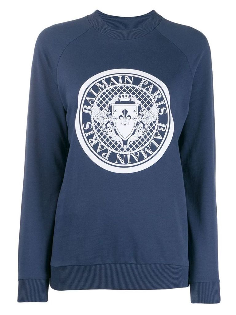 Balmain Medallion logo sweatshirt - Blue