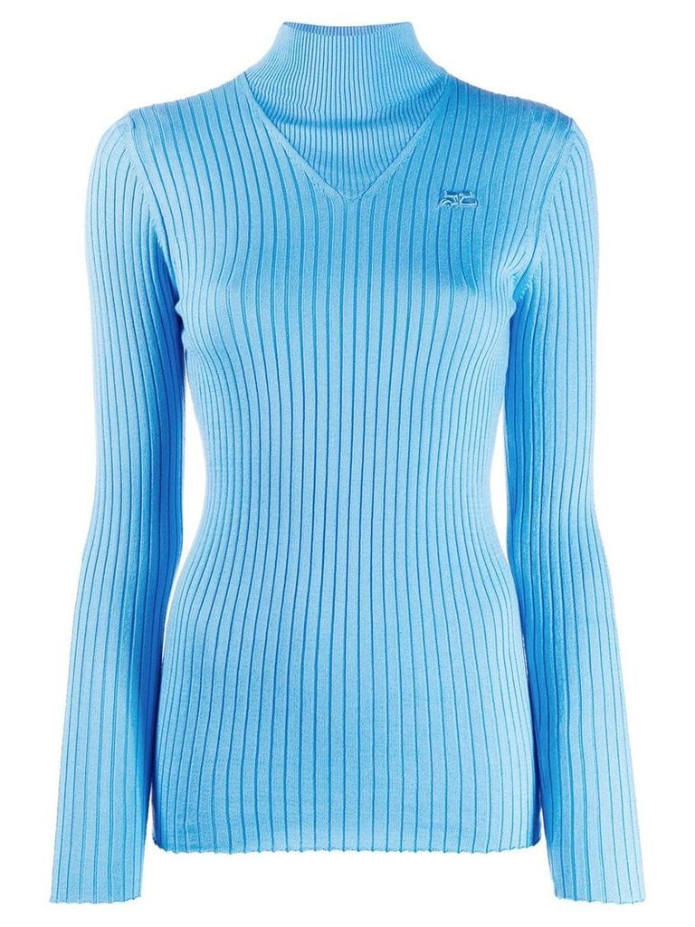 Courrèges turtleneck sweatshirt - Blue
