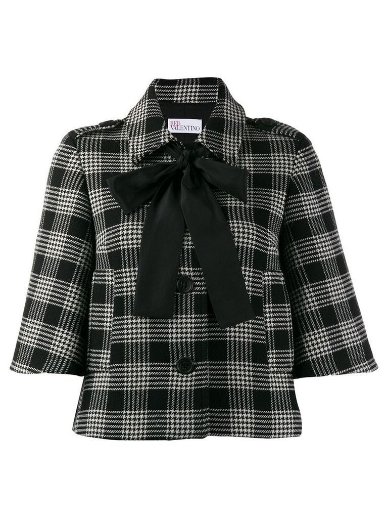 Red Valentino RED(V) cropped checked jacket - Black
