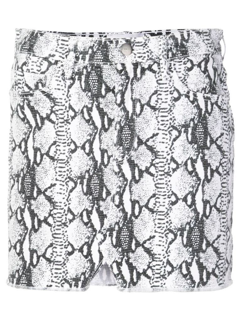 FRAME snake-print mini skirt - White