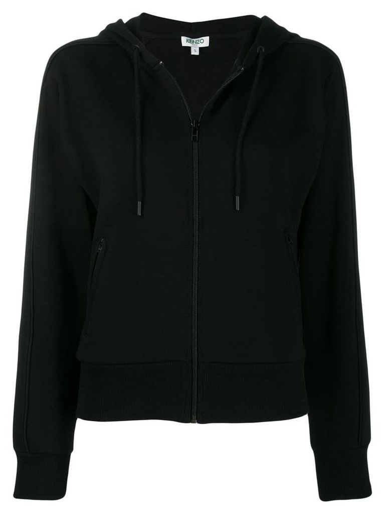 Kenzo rear logo print zipped hoodie - Black