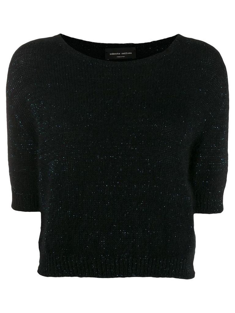 Roberto Collina glitter-knit top - Black