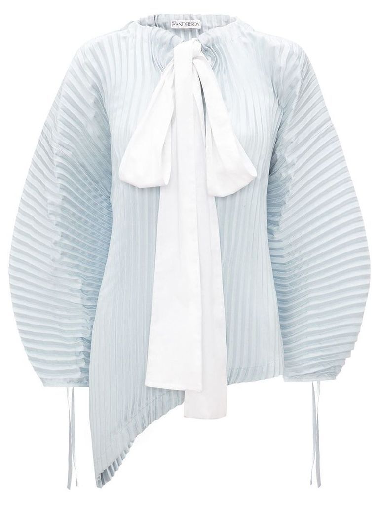 JW Anderson oversized pleated top with bow detail - Blue