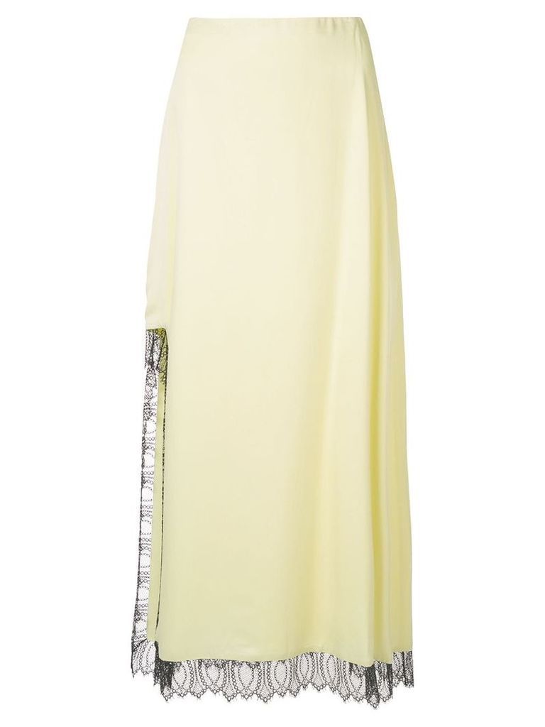 3.1 Phillip Lim lace detailed high slit skirt - Yellow