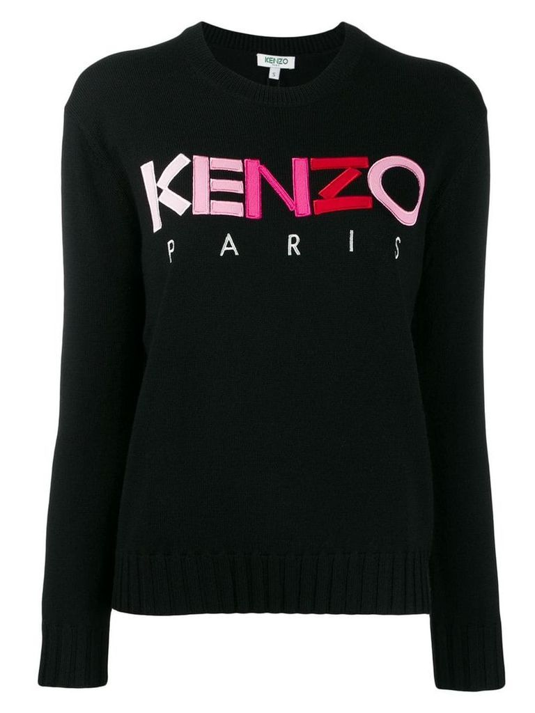 Kenzo ombré logo embroidered sweater - Black
