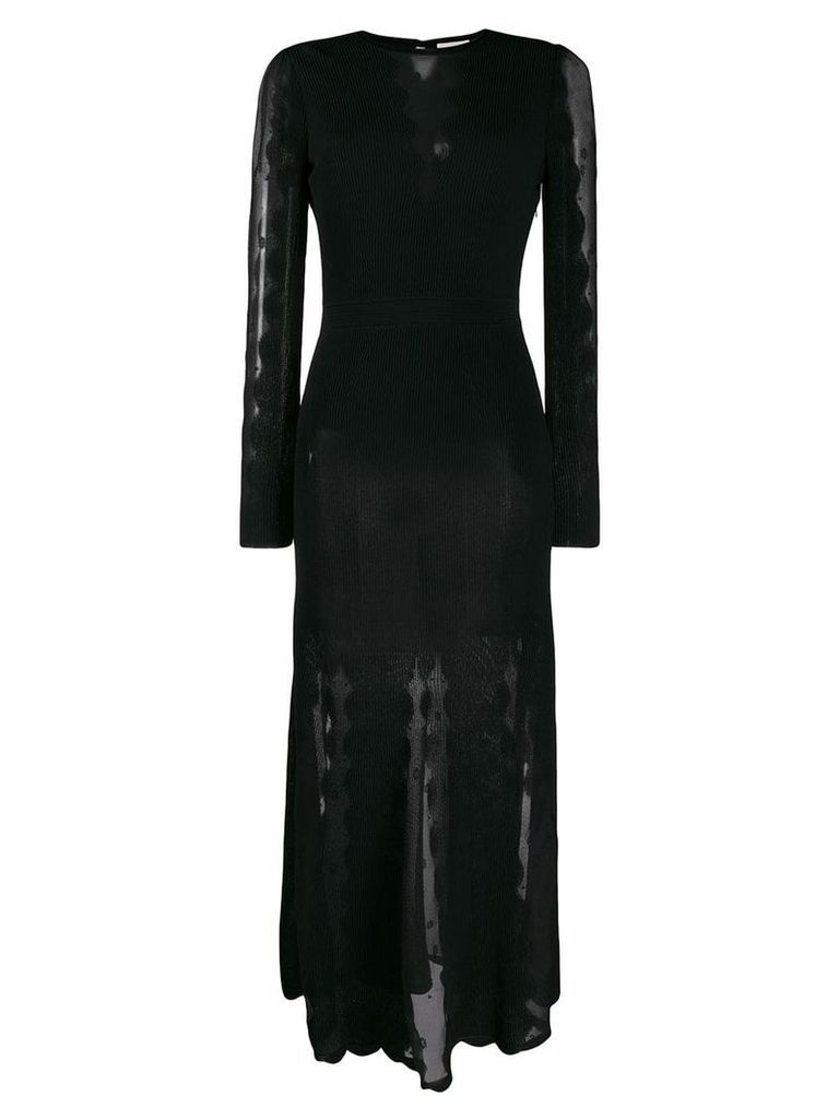 Alexander McQueen sheer panels midi dress - Black