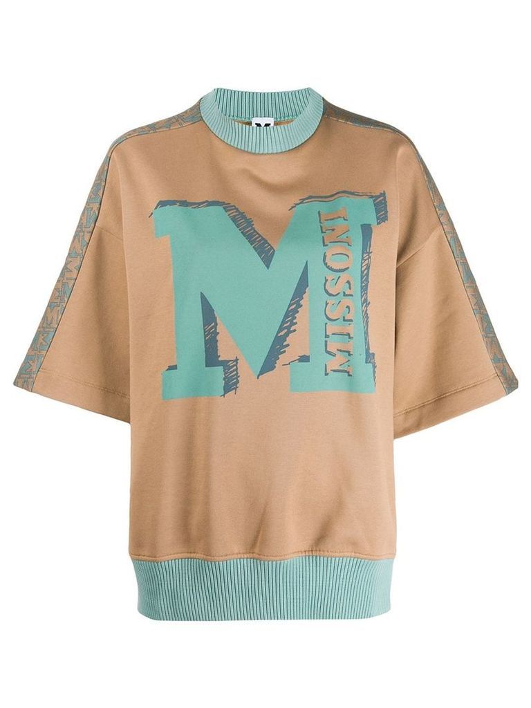 M Missoni oversized logo print sweatshirt - NEUTRALS