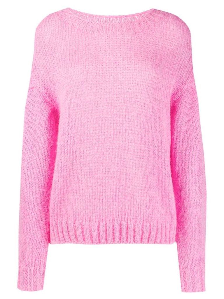 Closed dropped shoulder sweater - PINK