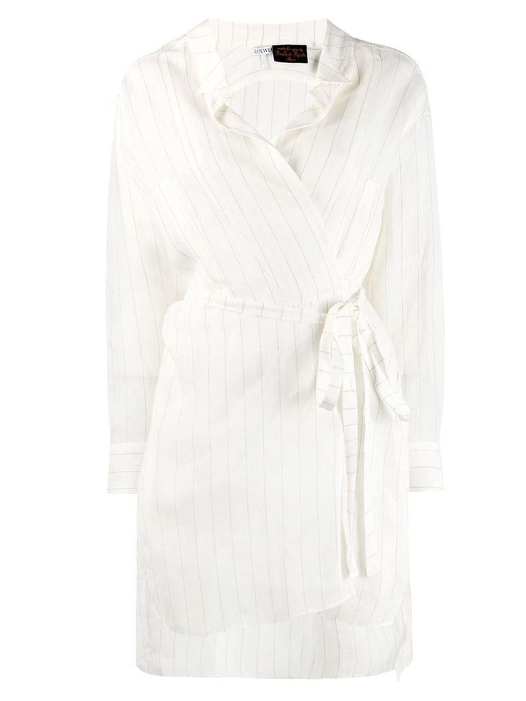 Loewe Paula striped wrap dress - White