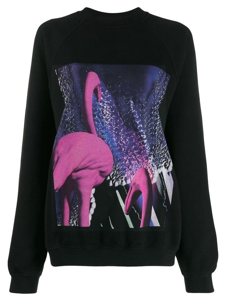 Maison Margiela flamingo print sweatshirt - Black