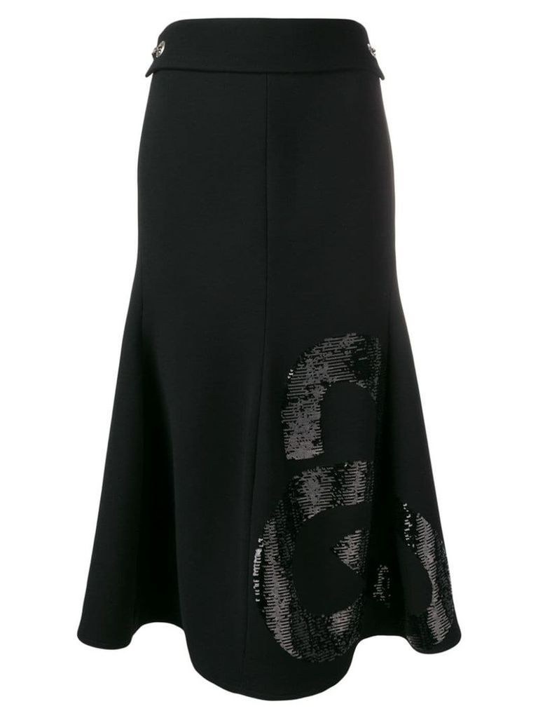 Victoria Beckham sequin panel skirt - Black