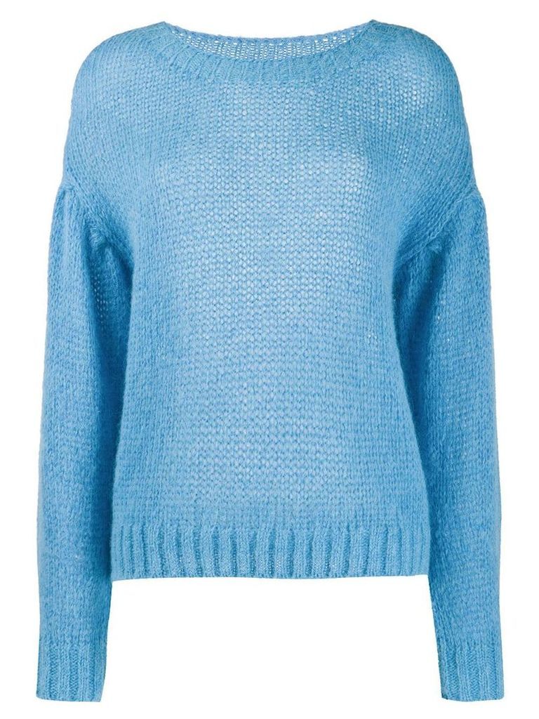 Closed dropped shoulder sweater - Blue