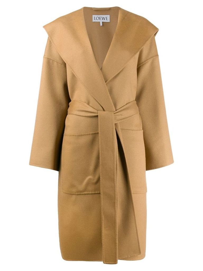 Loewe belted wrap coat - Brown