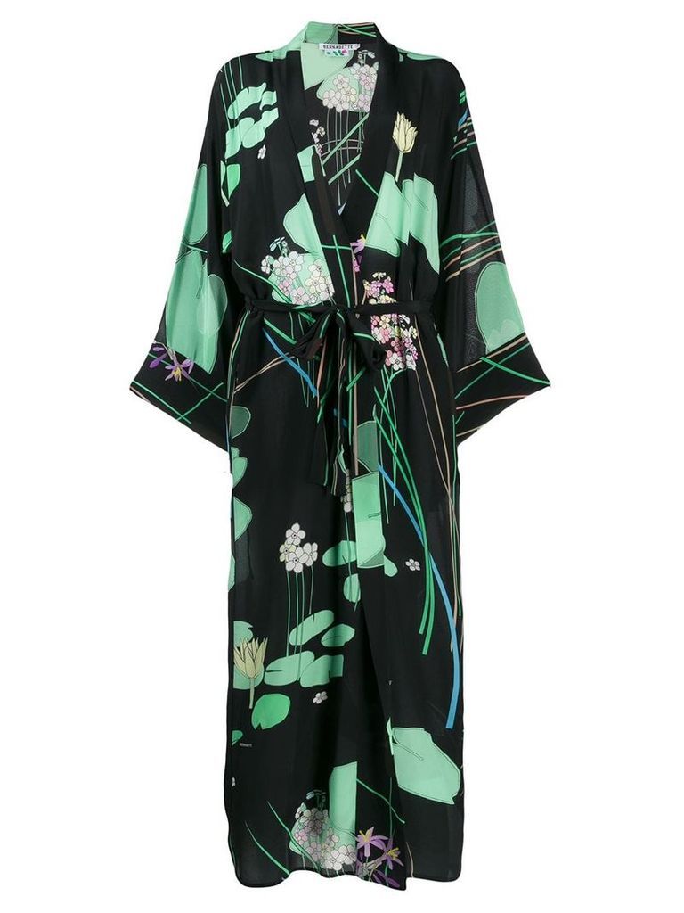 Bernadette Peignoir floral kimono dress - Black