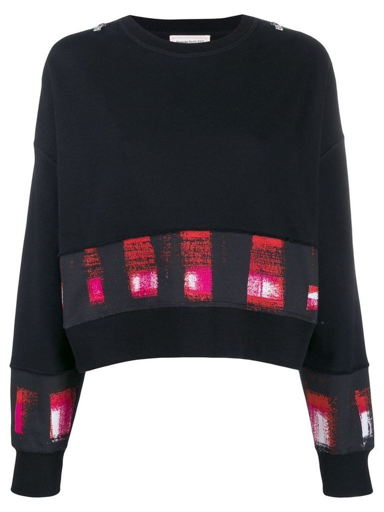 Alexander McQueen printed panels boxy sweatshirt - Black