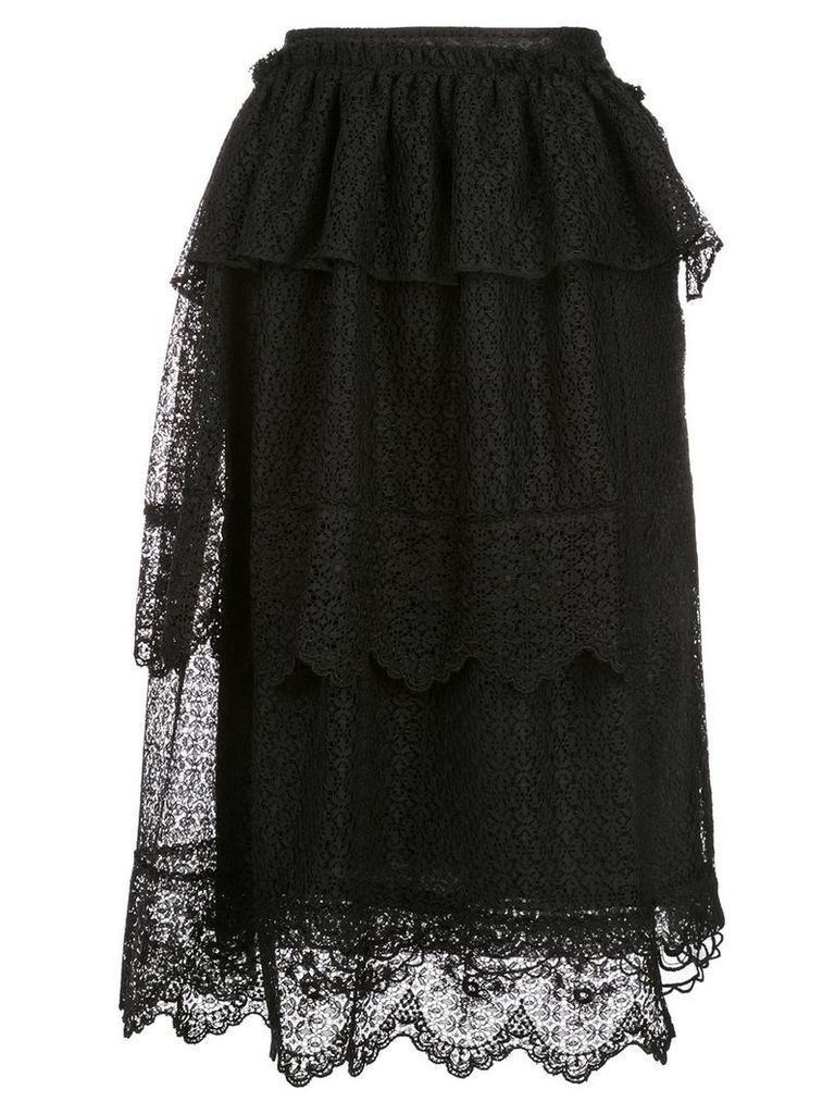 Simone Rocha mid-length lace skirt - Black