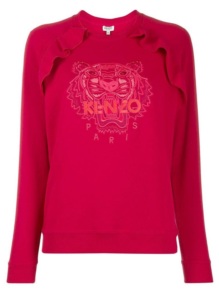 Kenzo tiger embroidered ruffle sweatshirt
