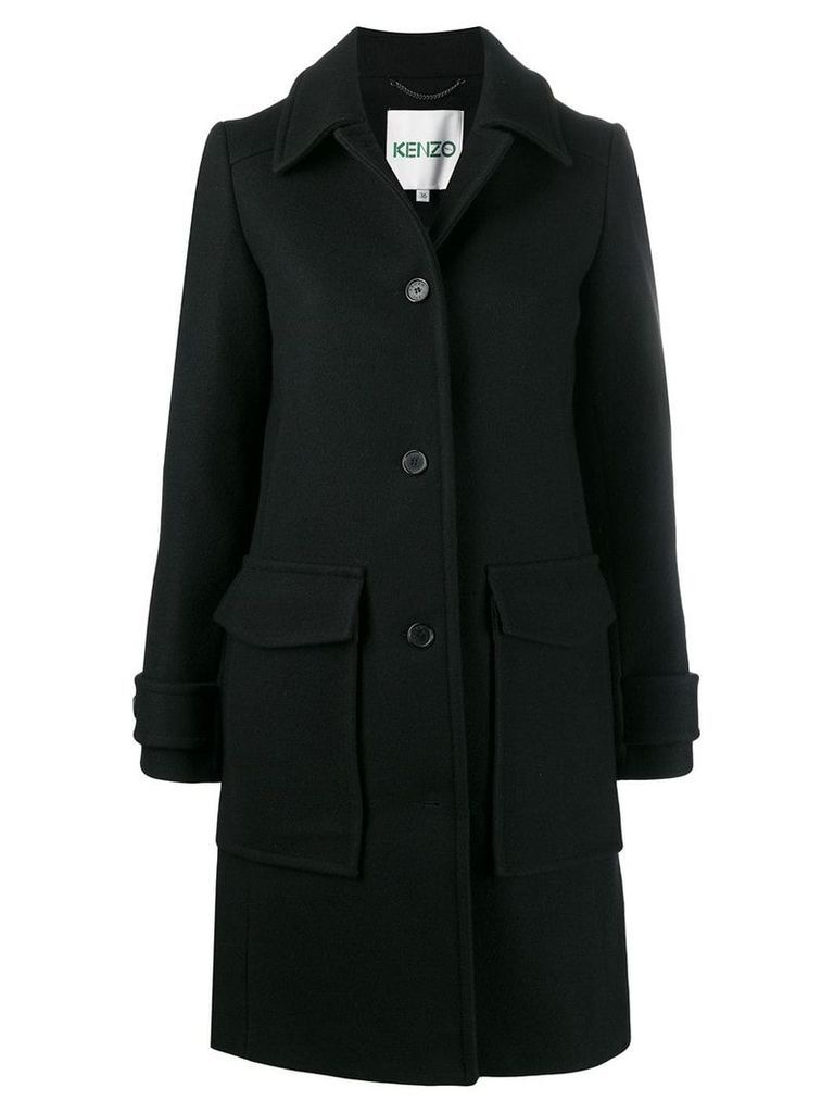 Kenzo single-breasted wool coat - Black