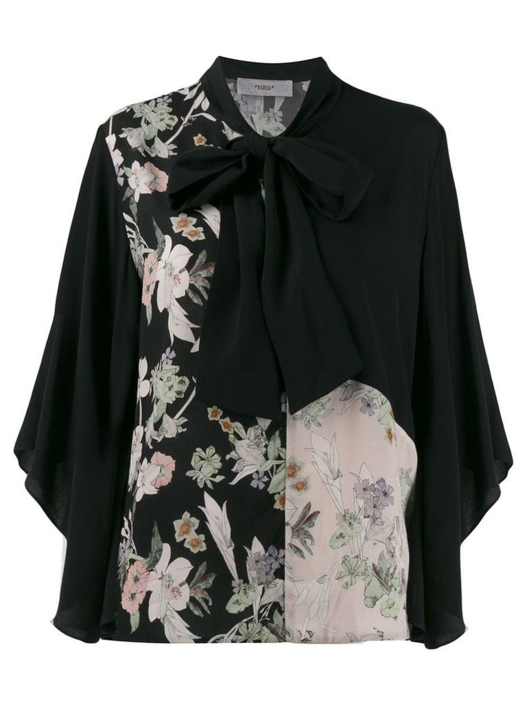 Pringle of Scotland floral pussy bow top - Black