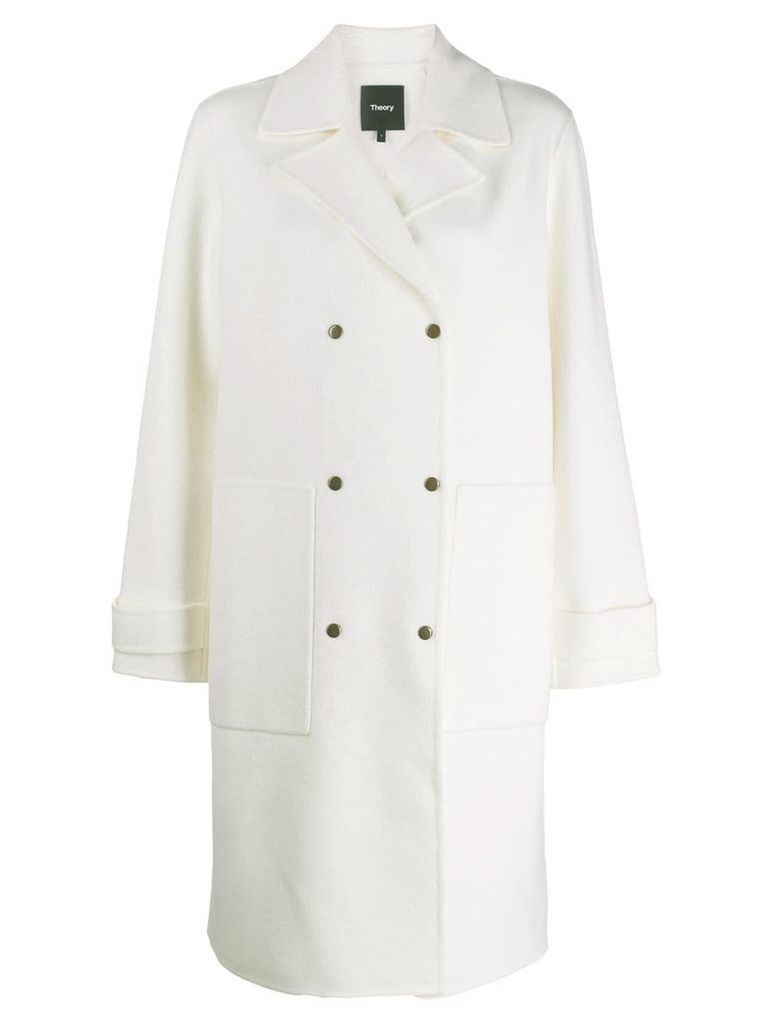 Theory double breasted coat - White