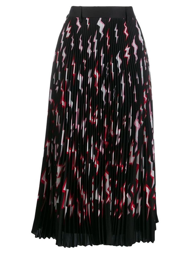 Prada pleated lightning bolt skirt - Black