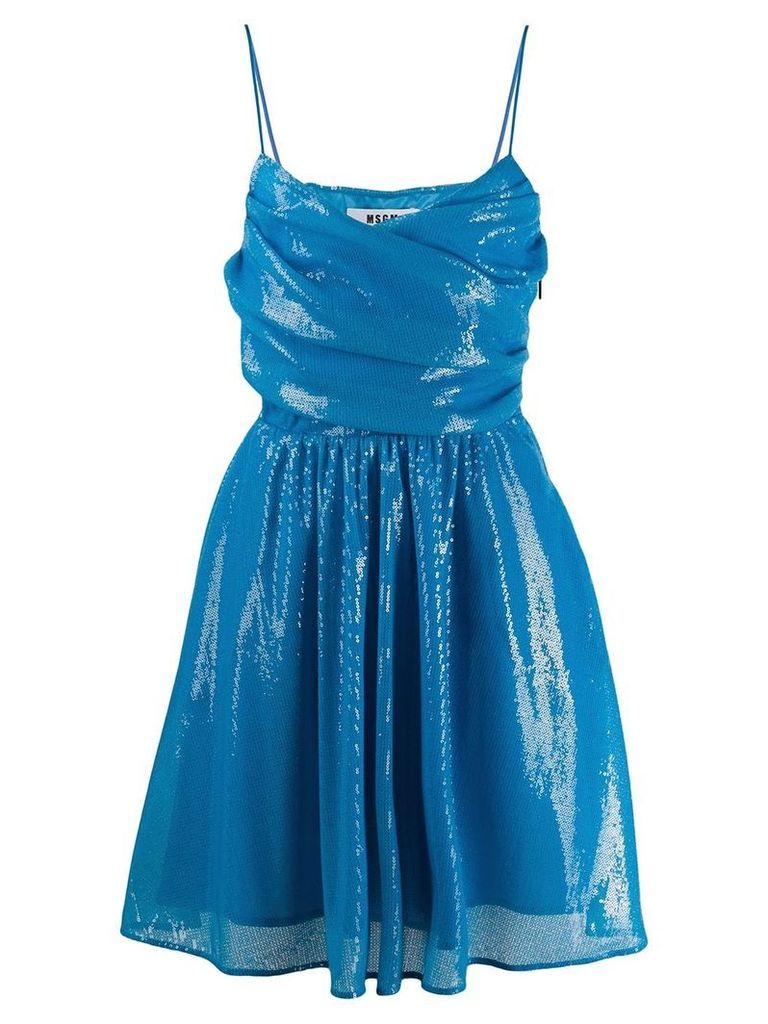 MSGM sequin detail wrap dress - Blue