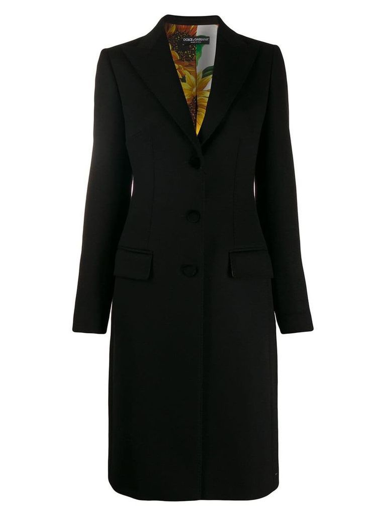 Dolce & Gabbana single-breasted fitted coat - Black